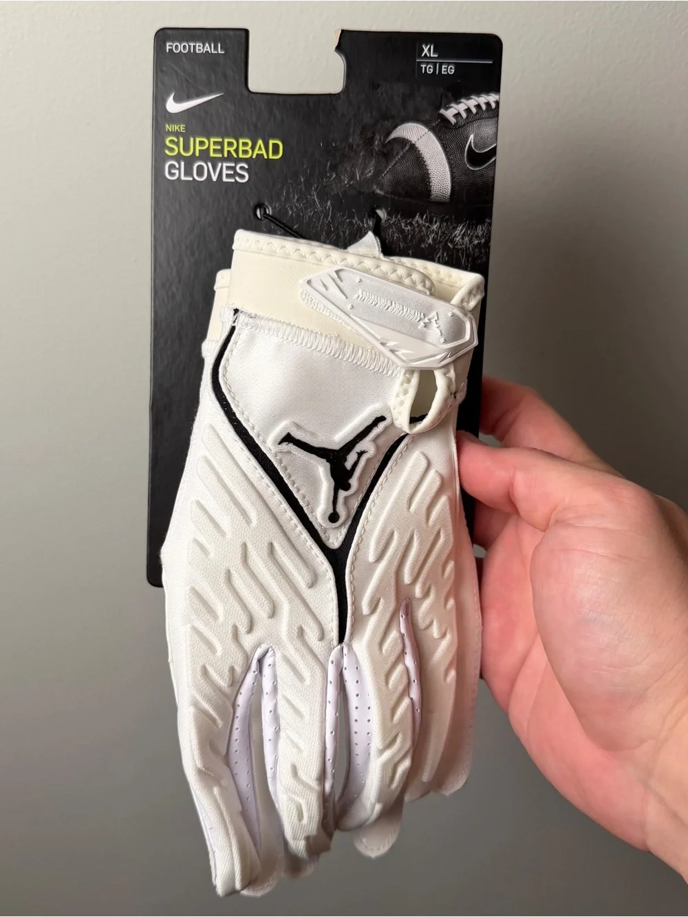 Nike Jordan Superbad 6.0 Football Gloves White Black XL DX4476-102 NEW
